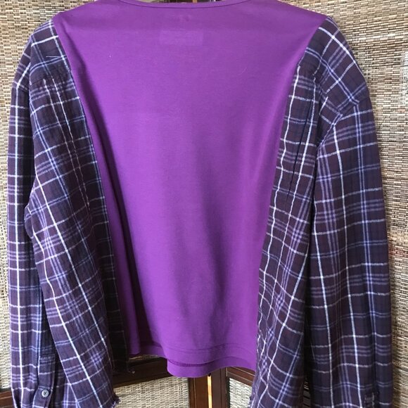 Flannel Tee Upcycle, Size L-XL: Oversized Graphic T-Shirt, Christian Faith Shirt - Picture 7 of 10